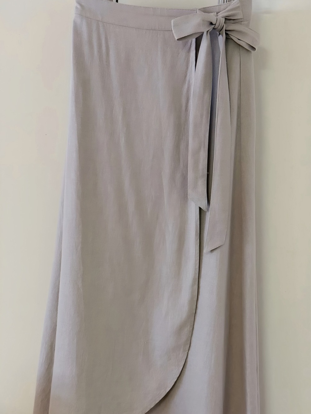 J.Crew Linen Blend Faux Wrap Midi Skirt Neutral Beige